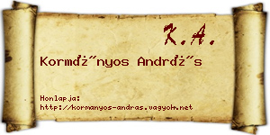 Kormányos András névjegykártya